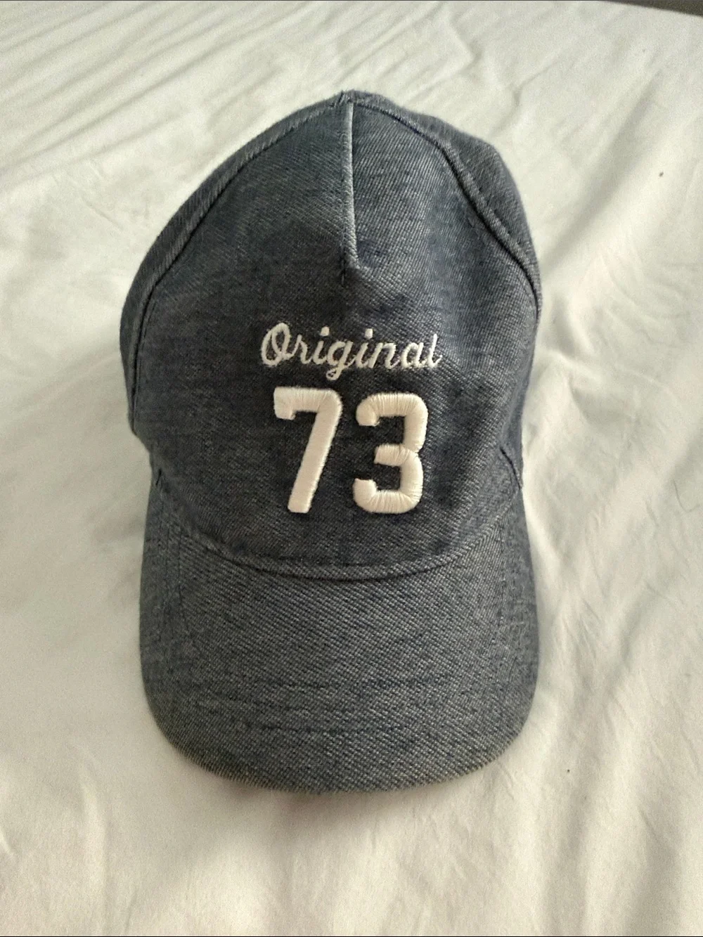 Baby 0-6months Original 73 Embroidered Denim Baseball Cap - Blue